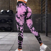 Home Leopard Print Leggings High Waist Seamless Push-Up Tights - Himpall